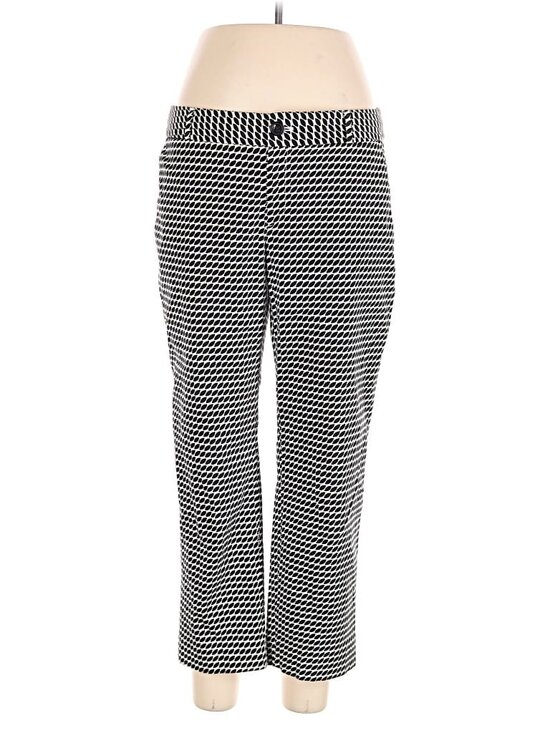 Banana Republic Pants - Banana Republic Hampton Pant Black White Print Cropped Straight Leg‎ Size 12